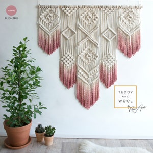 Geometric Macrame Wall Hanging Dyed Wall Tapestry ISA image 8
