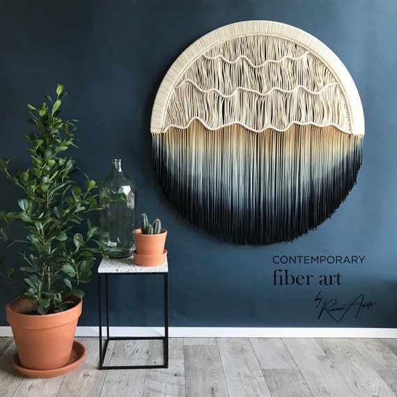 Circular Art Macrame Wall Hanging Round Tapestry seaside Etsy Canada
