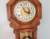 Handmade Oak Regulator Style Wall Clock with Progressive Westminster Chime