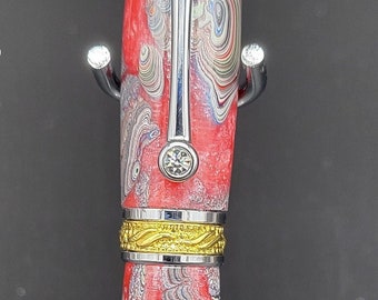 Bolígrafos Kenworth Fordite recargables hechos a mano: bolígrafo, rollerball y estilográfico