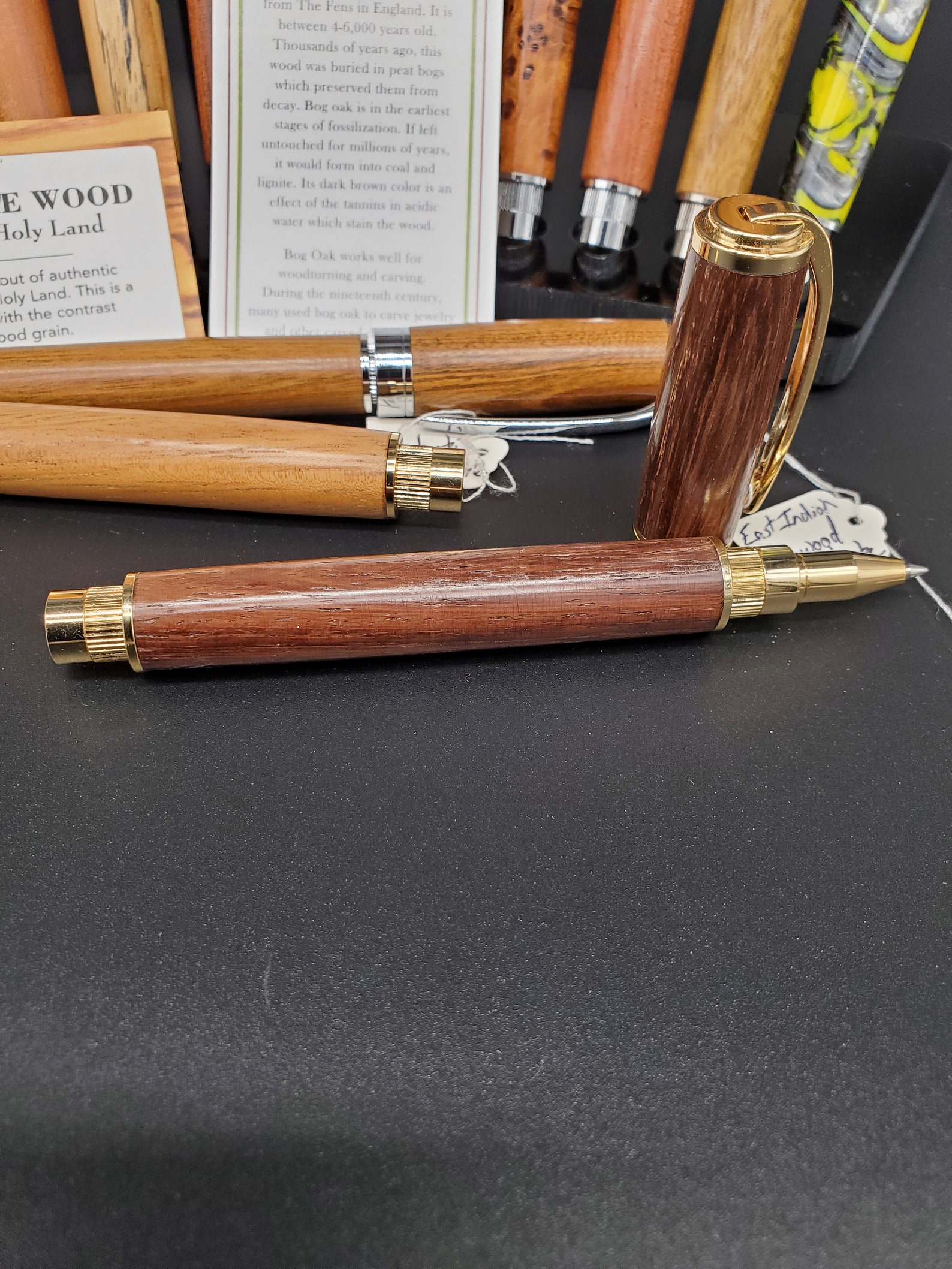 Large Refillable Handmade Exotic Wood Pens With Rollerball Ink Etsy