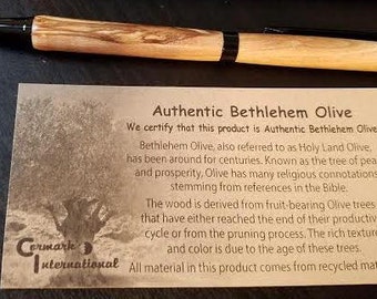 Handmade Bethlehem Olive wood pens from the Holy Land