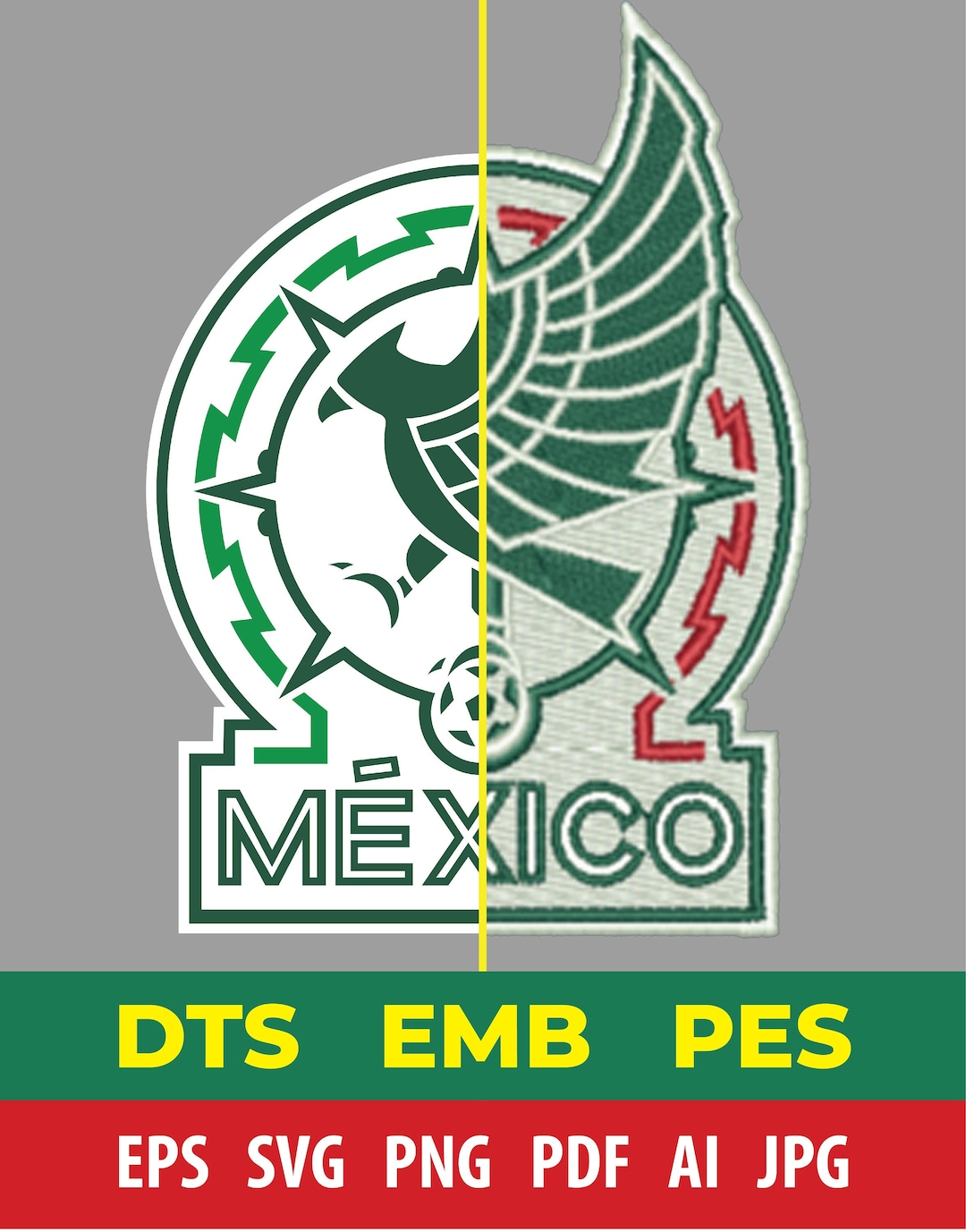 Mexico National Football Team Logo Vector/embroidery - Etsy
