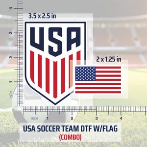 USA Soccer Team and Flag - DTF Heat Transfer Combo (Pack of 5)