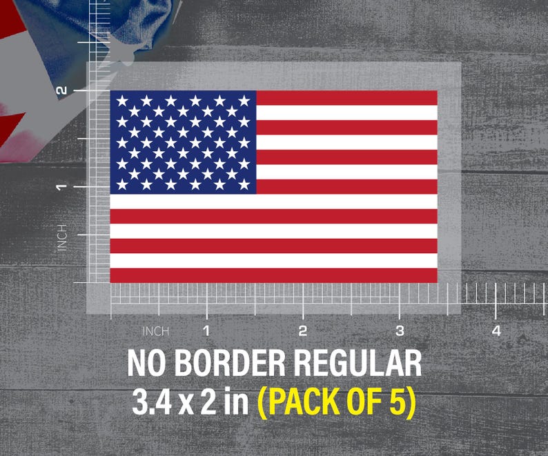 USA Flag DTF Heat Transfer (Pack of 5), uniforms, shirts, jerseys No Border Regular