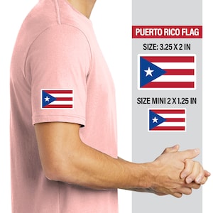 Puerto Rico Flag Heat Transfer (Pack of 5), 2 sizes