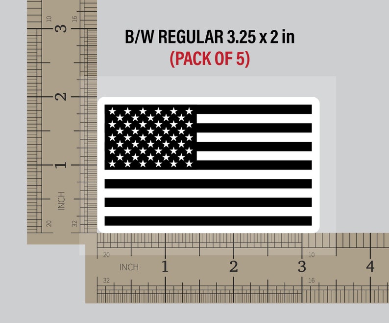 USA Flag DTF Heat Transfer (Pack of 5), uniforms, shirts, jerseys B&W Regular
