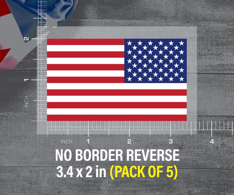 USA Flag DTF Heat Transfer (Pack of 5), uniforms, shirts, jerseys No Border Reverse