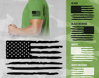 USA Flag Rectangular Distress Heat Transfer (DTF), uniforms, shirts, jerseys