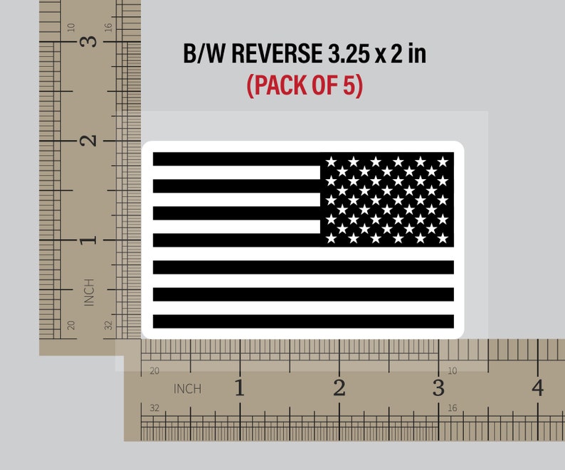 USA Flag DTF Heat Transfer (Pack of 5), uniforms, shirts, jerseys B&W Reverse