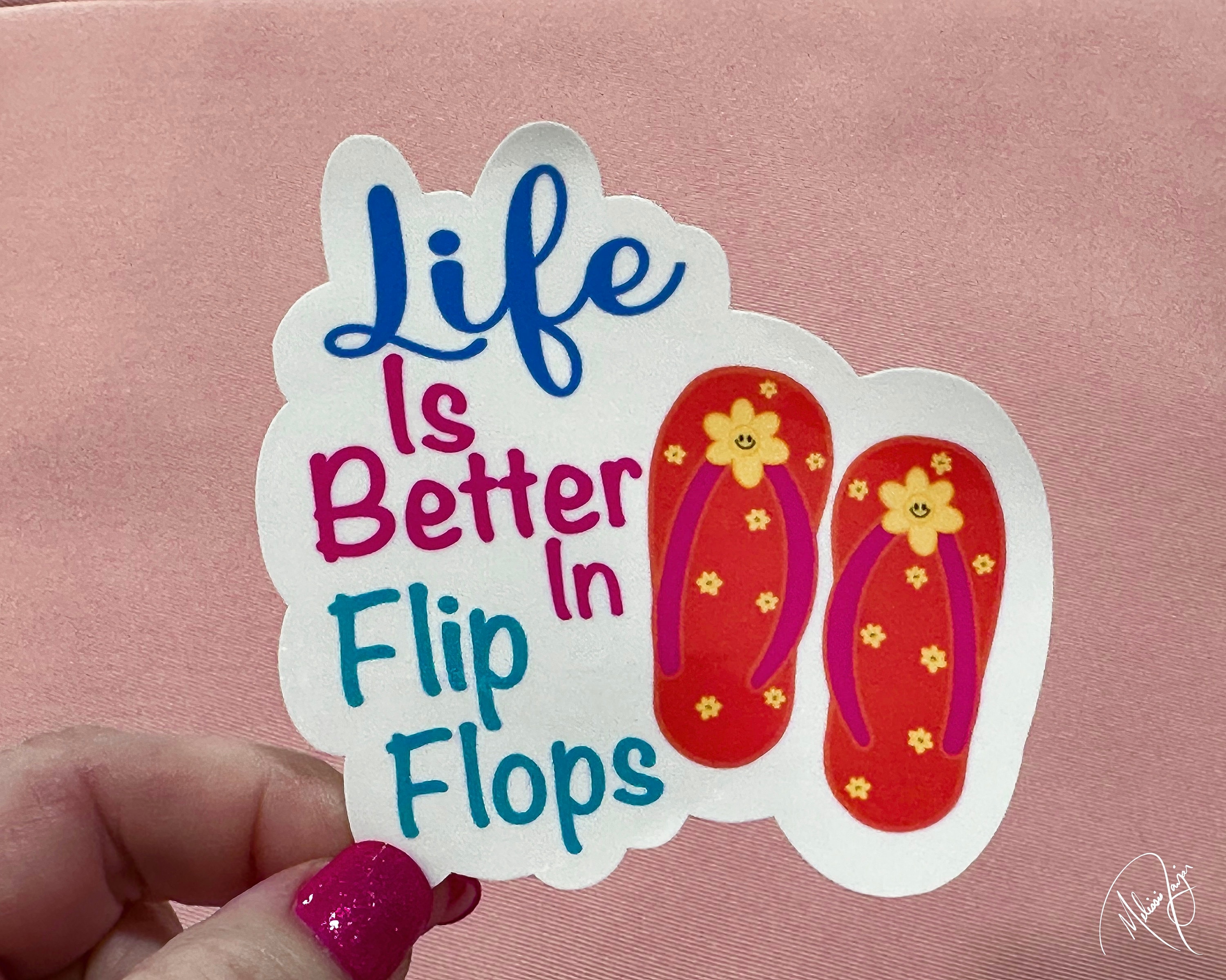 Life is Better in Flip Flops Sticker: Waterproof Beach Laptop Decal - Etsy