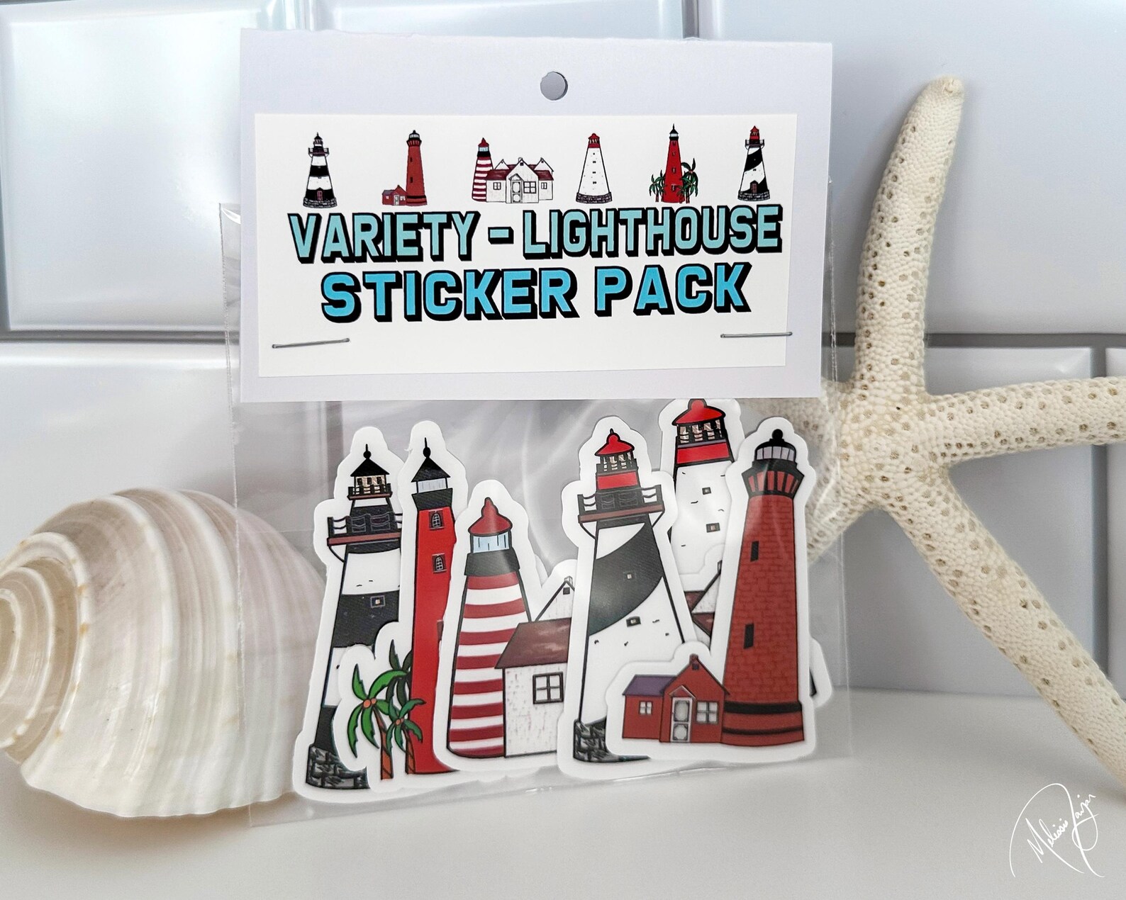 Lighthouse Sticker Pack Variety: US Landmark Waterproof Decals - Etsy