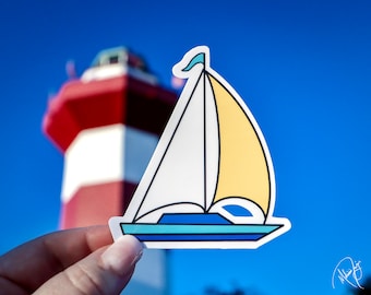 Sailboat Sticker, Small Gift, Birthday Gift, Coastal Stickers, Planner Sticker, Laptop Sticker, Water Bottle Sticker, Water Proof Sticker