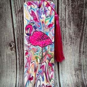 Flamingo Bookmark, Bookmark with Tassel, Book Lover Gift, Cute Bookmark, Bookish Gift, Handmade Bookmark, Reader Gift, Gift For Book Lover