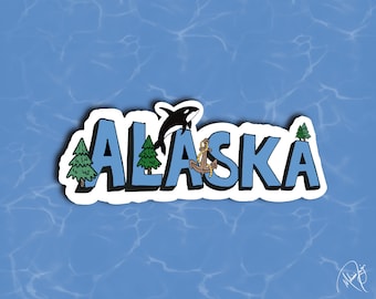 Alaska  Sticker, Alaska Cruise Sticker, Planner Sticker, Laptop Sticker, Water Bottle Sticker, Water Proof Sticker, Travel Sticker, Alaska