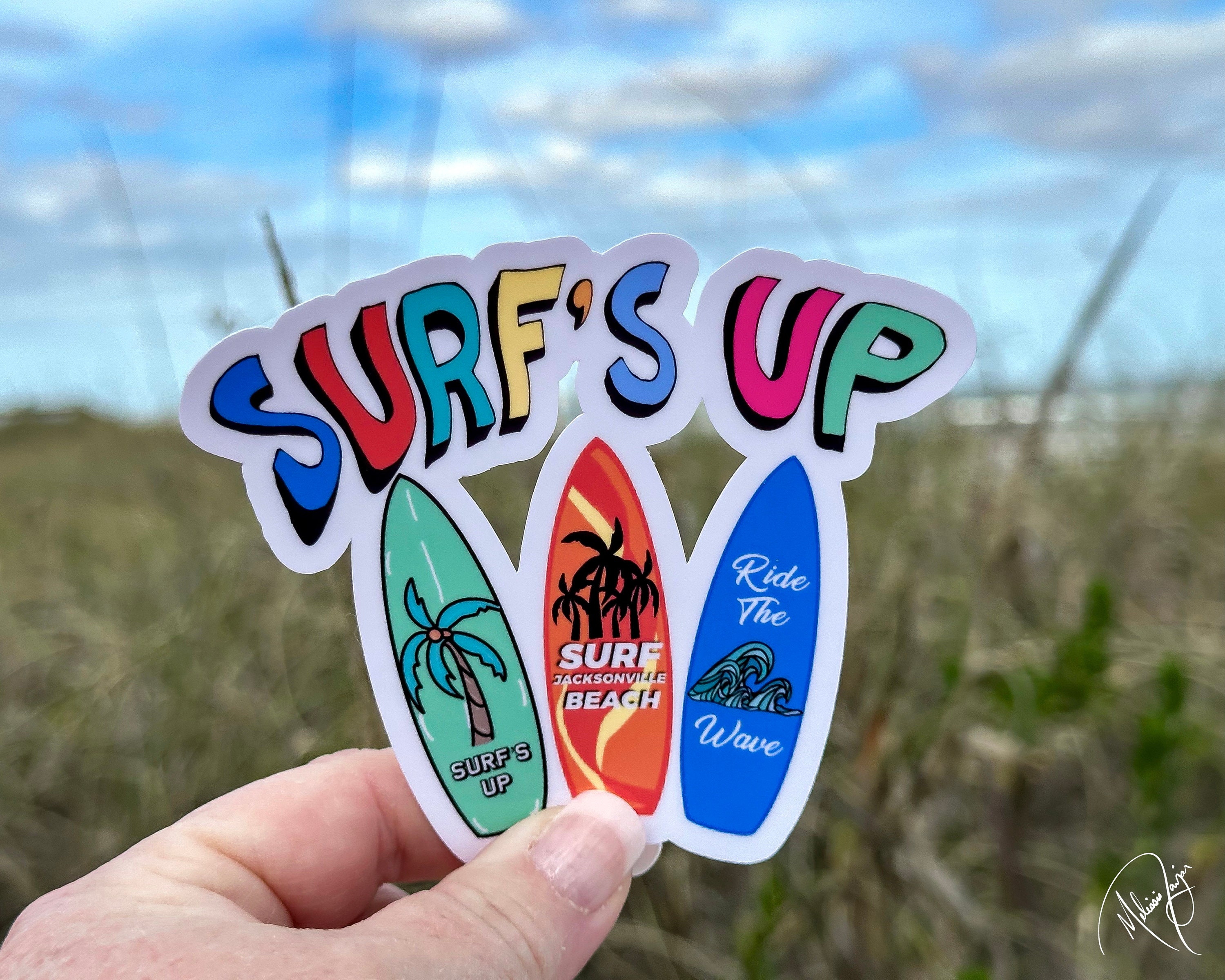 Yallingup Surf Sticker Surfs up Sticker: Colorful Surfboard Laptop Decal - Etsy
