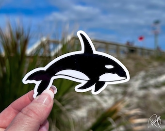 Whale Sticker, Ocean Life Sticker, Orca Stickers, Planner Sticker, Laptop Sticker, Water Bottle Sticker, Gift-For Her, Ocean Friends Sticker