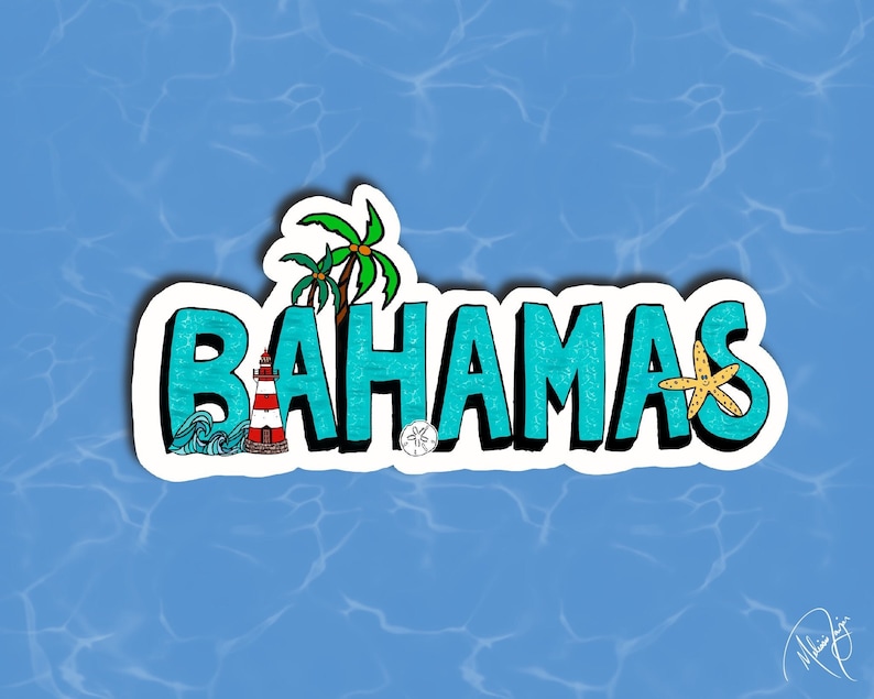 Bahamas Sticker: Tropical Vacation, Water Bottle Decal - Etsy