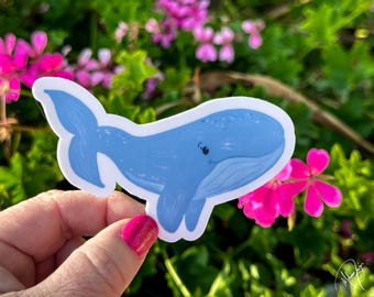 Blue Whale Sticker: Ocean Life, Laptop, Water Bottle