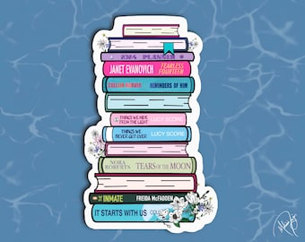 Book Stack Sticker: Bookish Kindle Laptop Decal - Waterproof