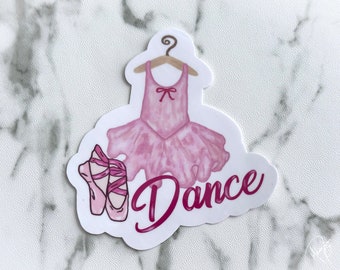 Dance Sticker, Dancer Sticker, Ballet Sticker, Laptop Sticker, Water Bottle Sticker, Water Proof Sticker, Gift For Her, Small Gift, Pink