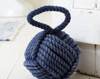 Rope Knot Doorstop - Blue