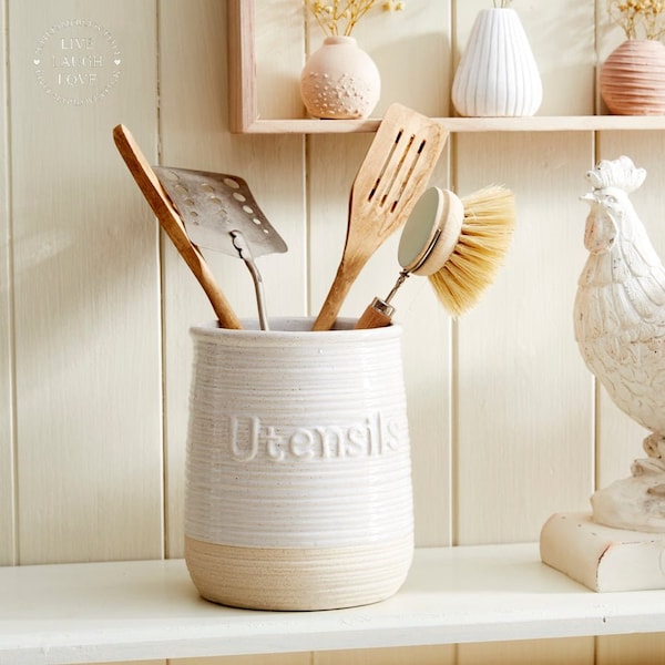 Natural Ceramic Utensils Holder