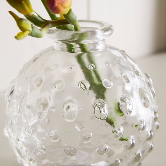 Set of 3 Clear Vintage Style Glass Vases - Etsy