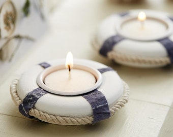 Life Ring Tea Light Holder - Pair