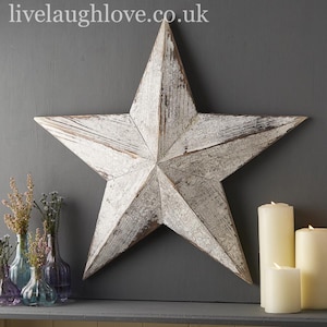 Large White Rustic Amish Barn Star