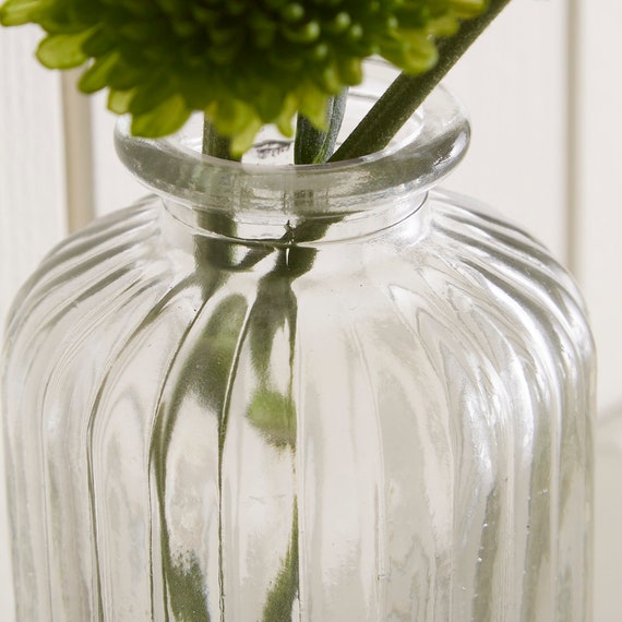Set of 3 Clear Vintage Style Glass Vases - Etsy