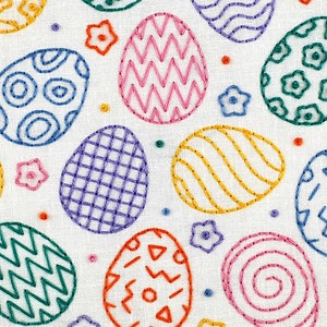 Easter eggs Hand Embroidery Pattern, Modern Craft Project, Mindfulness Hoop Art, Rainbow DIY Embroidery, Needlework PDF Pattern download image 3