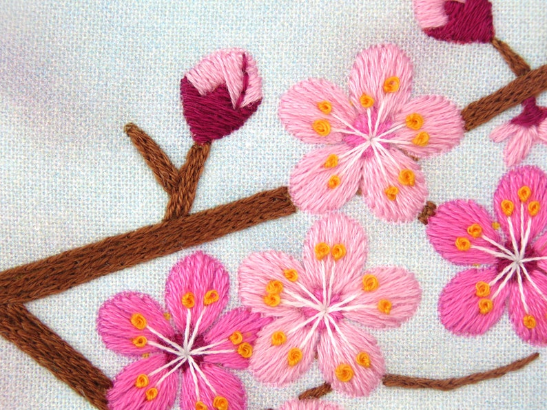 Blossom Embroidery Kit Cherry Blossom Embroidery Kit DIY Etsy
