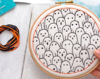 Ghosts Embroidery Kits, Halloween Hand Embroidery Kits, Spooky Needle Craft Kits, Halloween Craft Kits, Halloween Gift for Her, Ghost Crafts