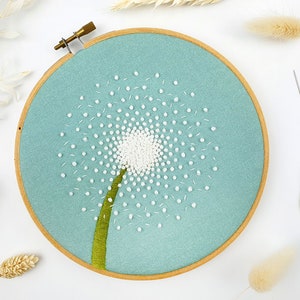 Dandelion Embroidery Pattern, DIY Hand Embroidery, PDF Pattern, Flower Hoop Art, Needlecraft Design, Instant Download, Dandelion Clock Art image 4