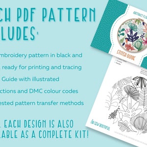 Dandelion Embroidery Pattern, DIY Hand Embroidery, PDF Pattern, Flower Hoop Art, Needlecraft Design, Instant Download, Dandelion Clock Art image 5