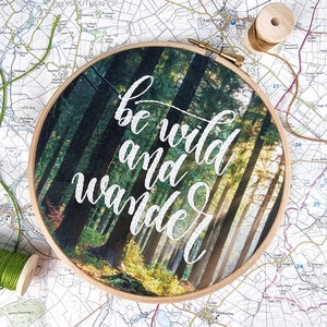 Forest Embroidery Kit, Adventure Embroidery Kits, Inspirational Quote Embroidery Kits, Beginners Embroidery Kit, Photographic Embroidery Kit