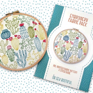 Cacti Embroidery Pattern, Cactus Needle Craft Pattern, Cacti Embroidery Pattern, Stamped Needlework Pattern, Modern Hoop Art Pattern.