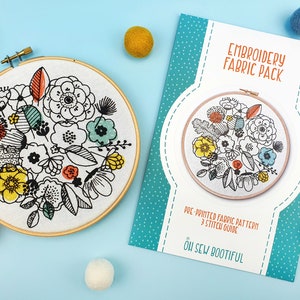 Floral Embroidery Pattern, Flowers Needle Craft Pattern, Hand Embroidery Pattern, Doodle Stitching Needlework Pattern, Easy Embroidery