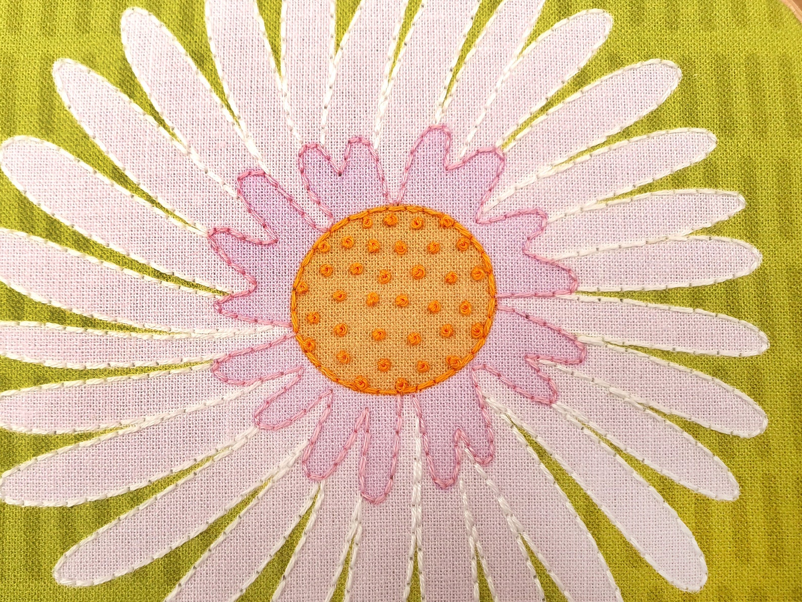 Simple Daisy Embroidery Pattern Beginners Needle Craft | Etsy