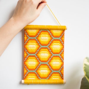 Kit de tapiz de abejas Bargello, bordado moderno, tapiz de panal