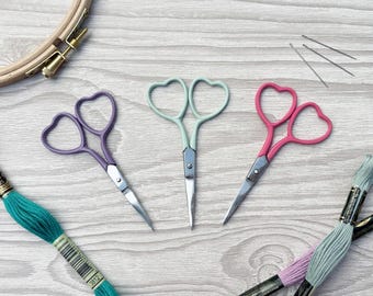 Heart Embroidery Scissors: Sharp Needlework Craft Scissors - 3.75"