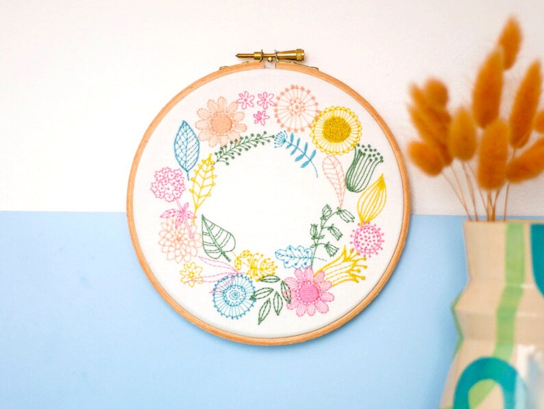Spring Floral Embroidery Kits, Flowers Embroidery Kits, Embroidery Kits for Beginners, Spring Needlecraft Kits, Floral Hand Embroidery Kits image 3