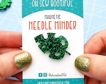 Monstera Needle Minders, Plants Needle Minder, Acrylic Needle Minder, Cross Stitch Accessories, Magnetic Needle Minder For Embroidery