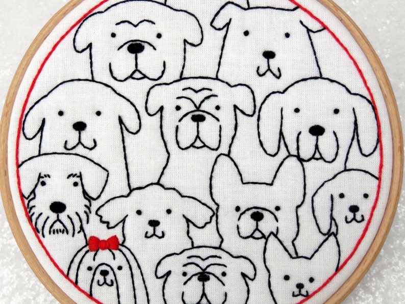 Dogs Embroidery Kit Beginners Embroidery Dog Lovers Gift Etsy