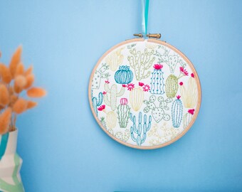 Cactus Hand Embroidery Pattern, Cacti Craft Project