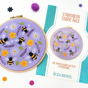 Bees Embroidery Pattern, Wildflowers Needle Craft Pattern, Lavender Embroidery Pattern, Spring Needlework Pattern, Wildlife Embroidery