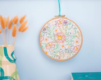 Bloom Burst Embroidery Kit: Floral Hand Sewing Project