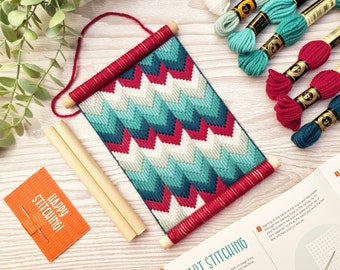 Tapestry Kits, Modern Bargello Kits, Chevron Bargello Tapestry Kits, Beginners Embroidery Kits, Easy Needlework Kits, Beginners Craft Kits