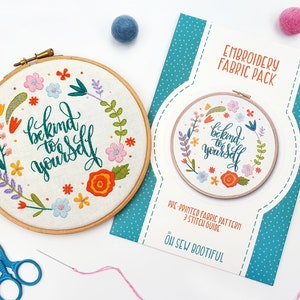 Embroidery Pattern, Be Kind To Yourself, Positive Affirmation Hoop Art Pattern,  Needlecraft Pattern, Get Well Soon Gift, Good Mental Health
